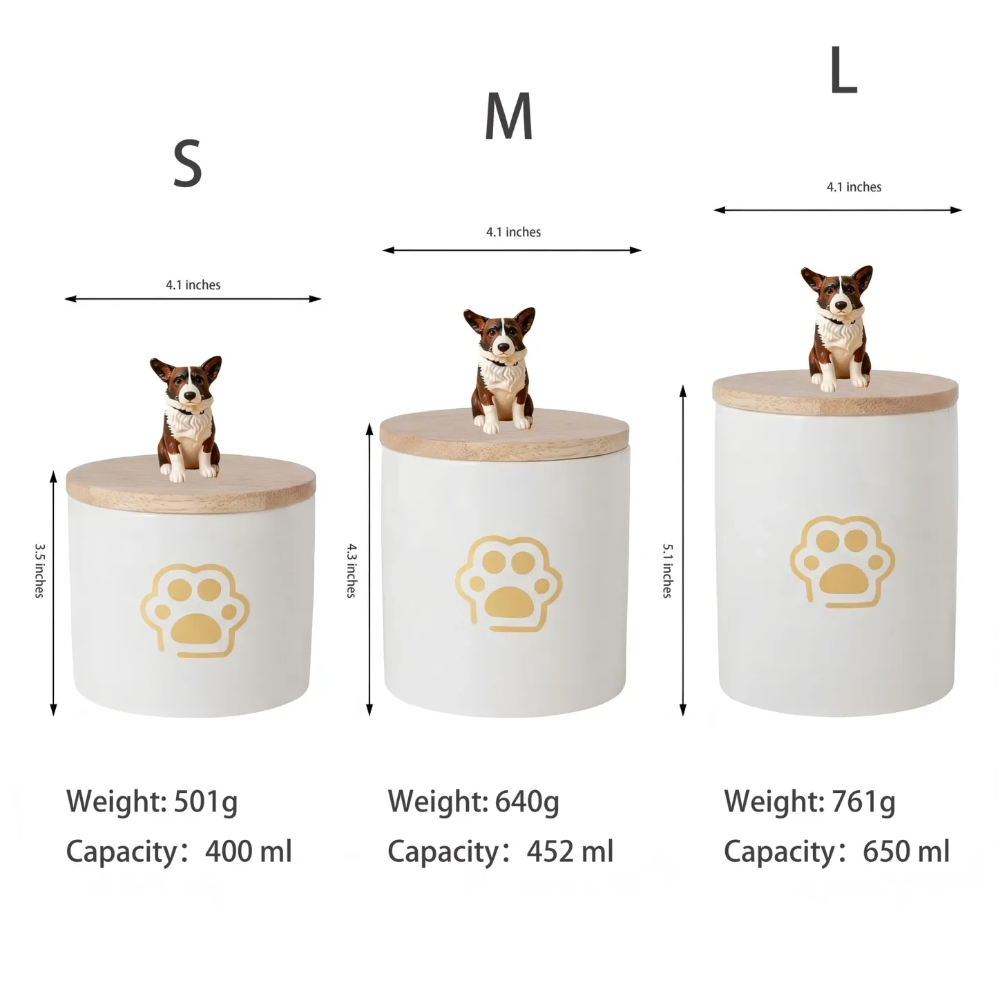 Custom 3D Handmade Ceramic Half Body Pet Figurine Urn Pet Memorial with Paw Pattern