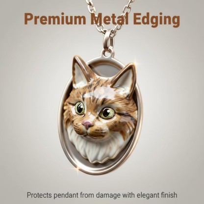 Custom 3D Handmade Ceramic Dog Cat Pet Face Necklace