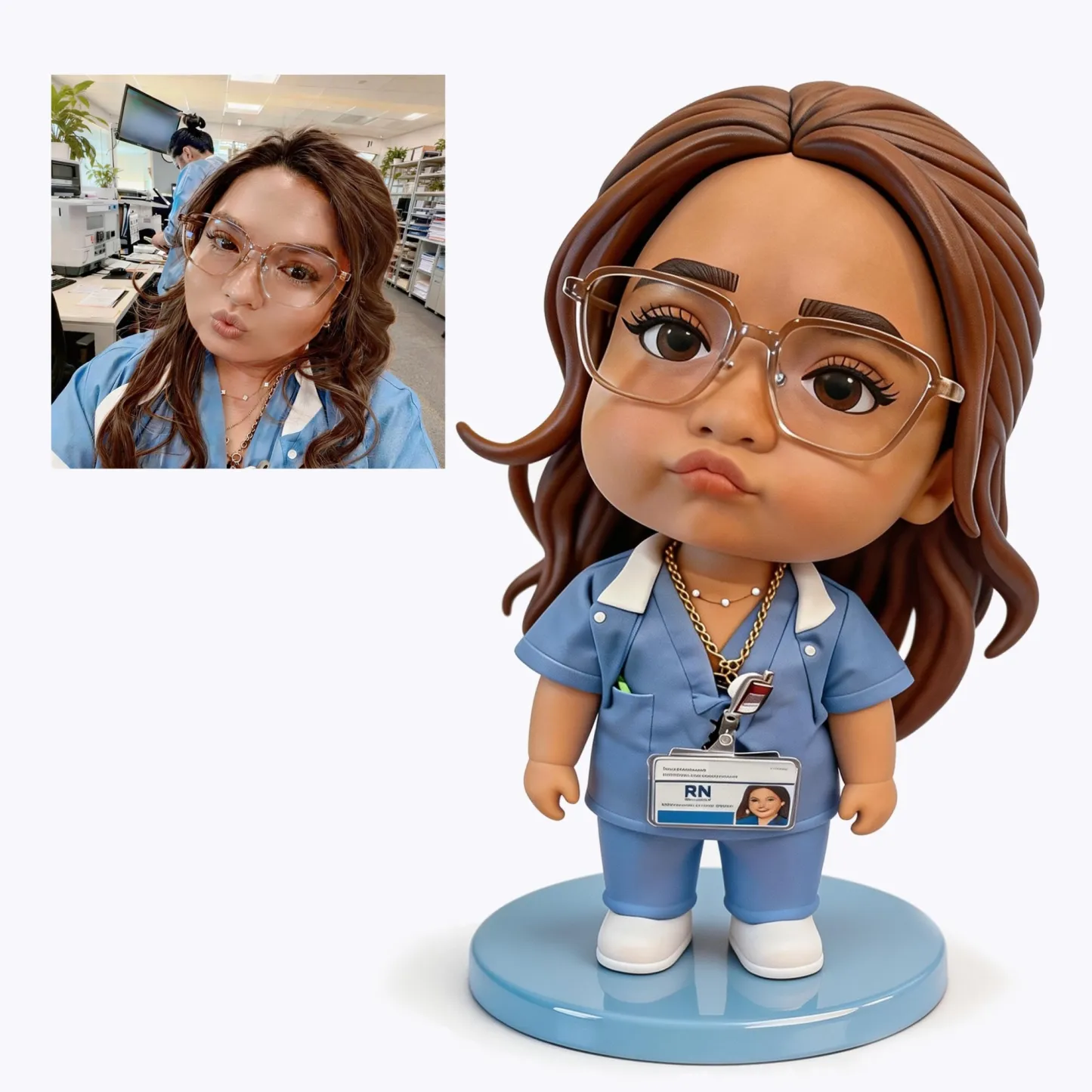 Custom Nurse Highly Realistic Full-Color 3D Printed Chibi Figurine