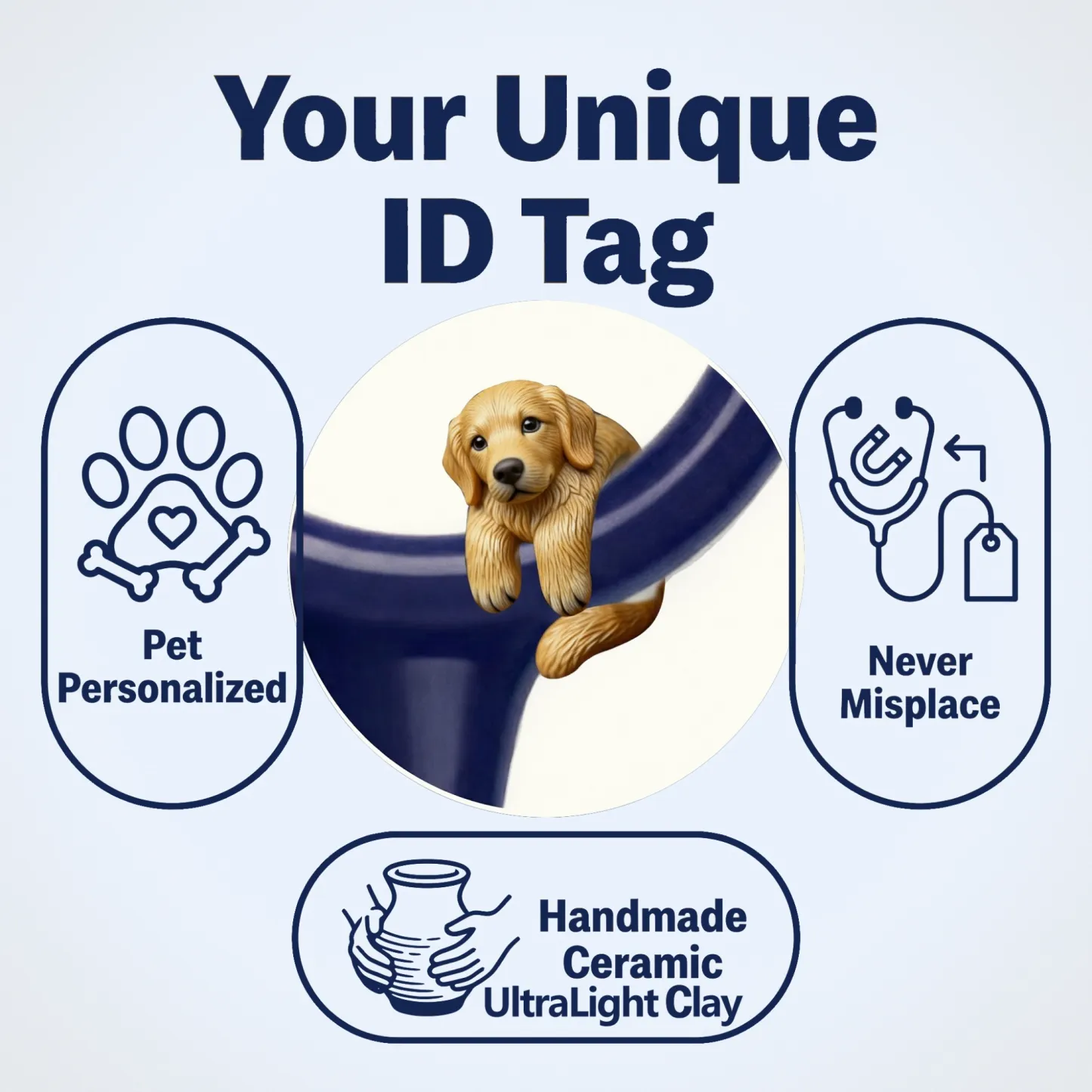 Custom 3D Handmade Ultralight Clay Ceramic Dog Cat Pet Stethoscope Tag for Veterinarians Nurses Doctors Medical Staff Nurses Week Gift