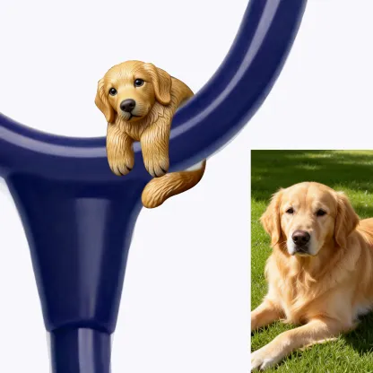 Custom 3D Handmade Ceramic Dog Cat Pet Stethoscope Name Tag for Nurses Doctors Medical Staff