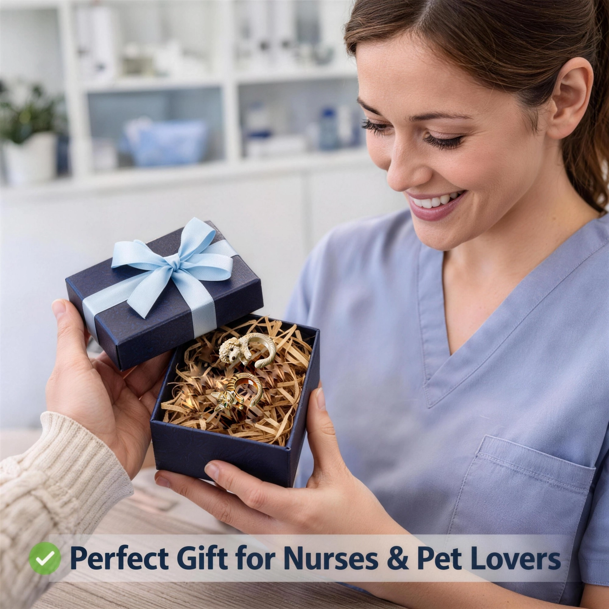 Custom 3D Handmade Ceramic Dog Cat Pet Stethoscope Tag for Nurses Doctors Medical Staff