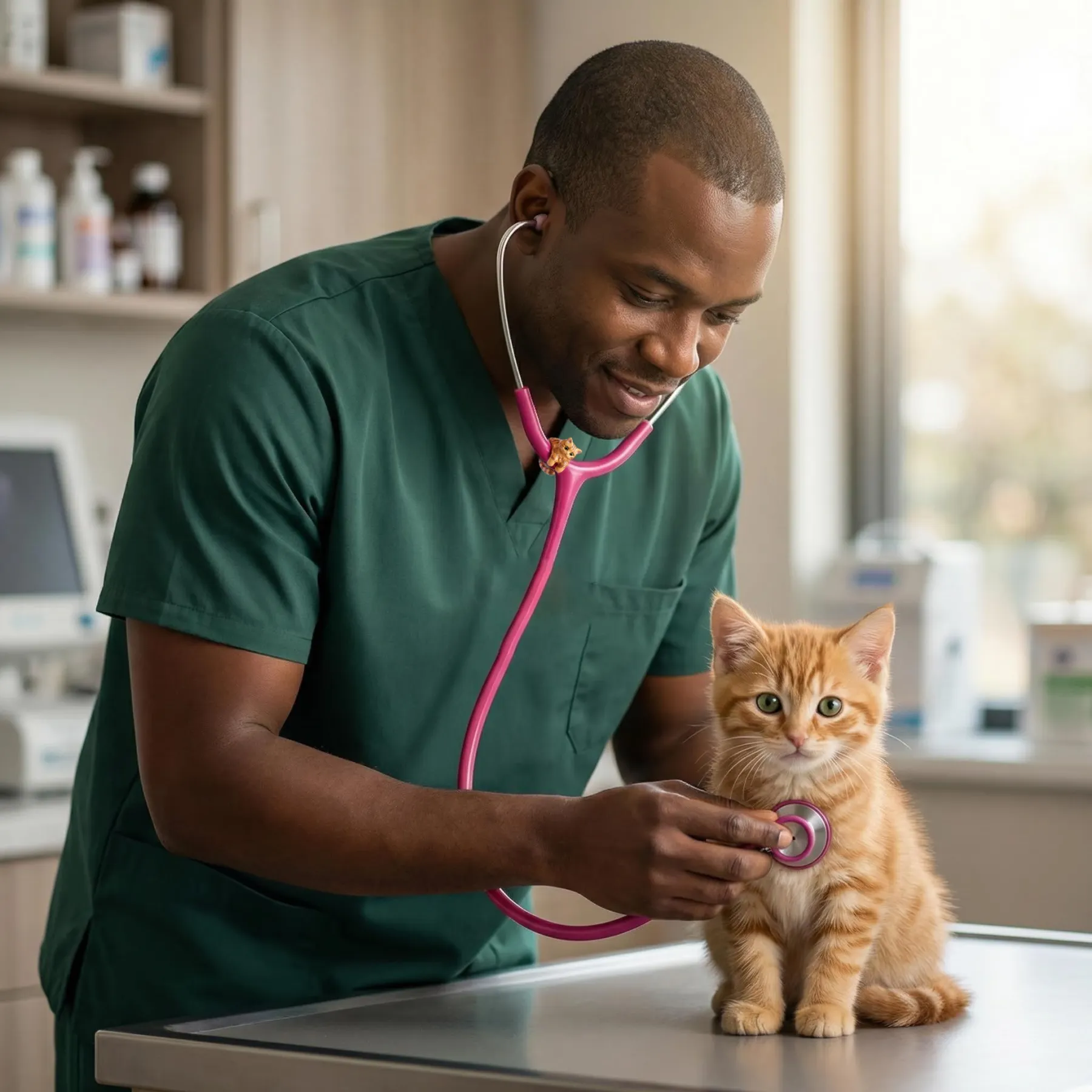 Custom 3D Handmade Ceramic-like Dog Cat Pet Stethoscope Tag for Veterinarians Nurses Doctors Medical Staff Nurses Week Gift