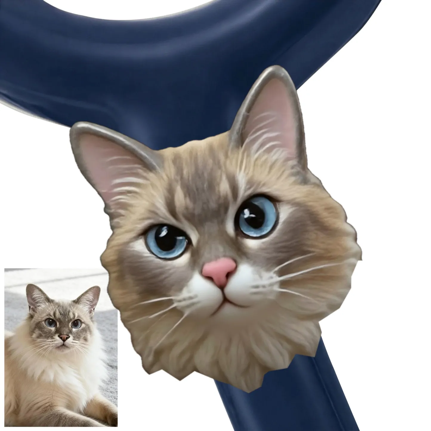 Custom 3D Handmade Ceramic Cat Dog Pet Face Stethoscope Name Tag for Nurses Doctors Medical Staff