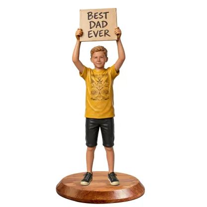 Custom Kid Boy Girl Highly Realistic Full-Color 3D Full Body Figurine for Father's Day