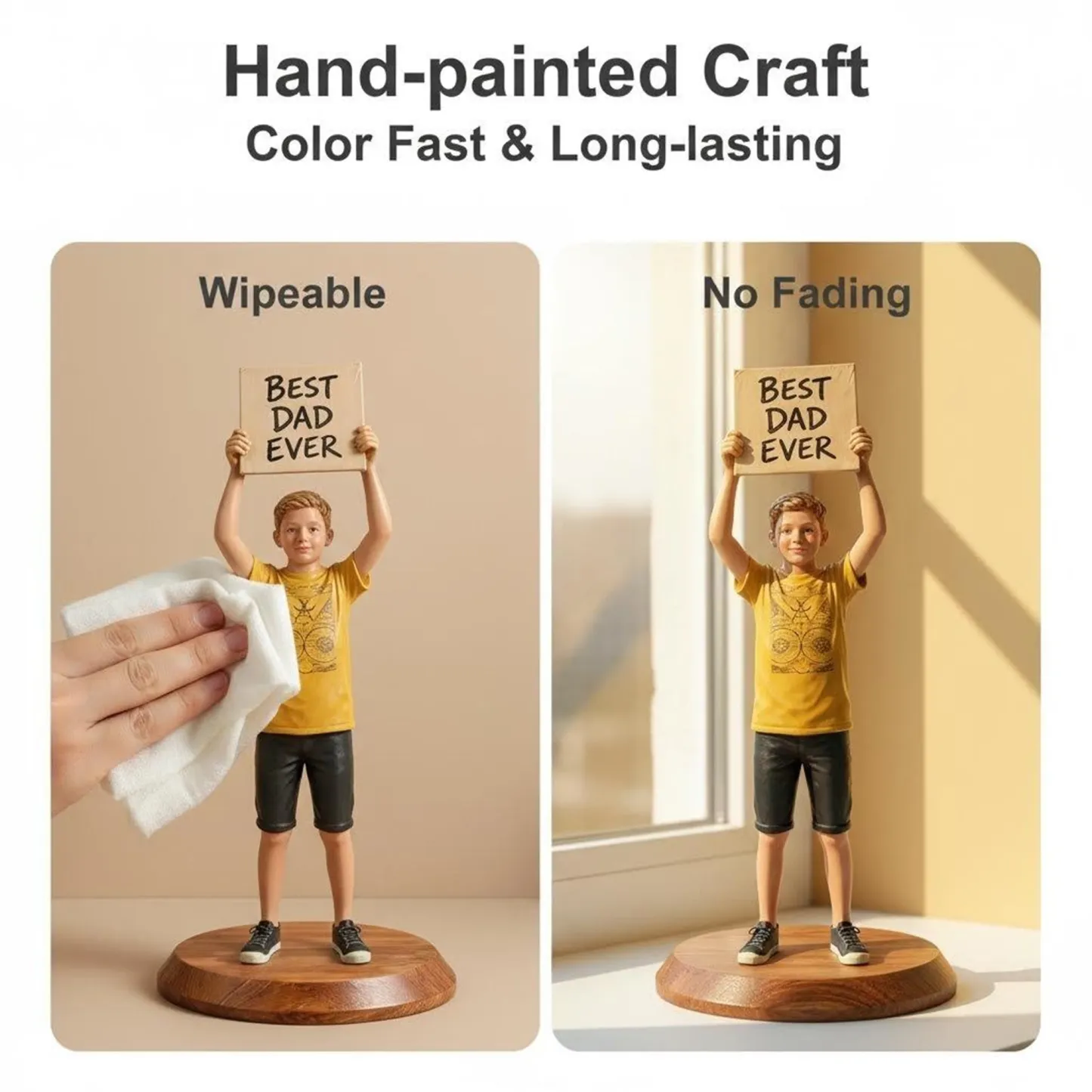 Custom Kid Boy Girl Highly Realistic Full-Color 3D Full Body Figurine for Father's Day