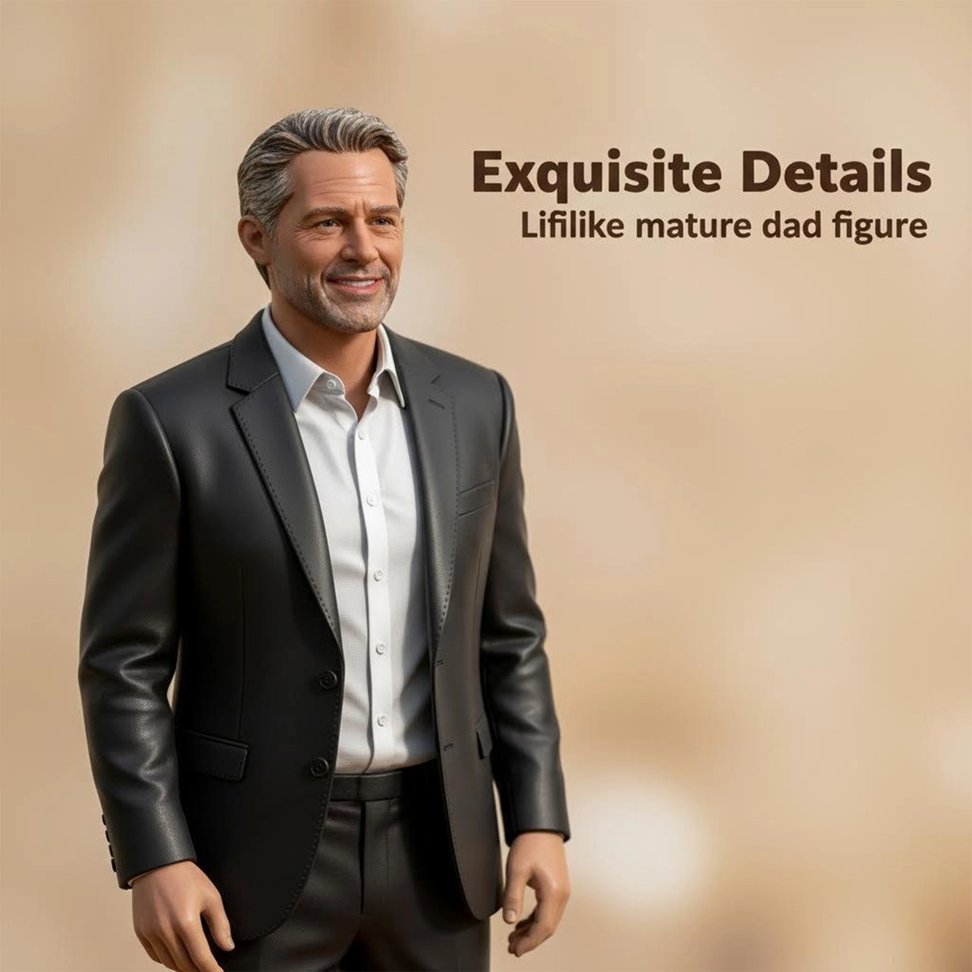 Custom Men Dad Highly Realistic Full-Color 3D Full Body Figurine for Father's Day