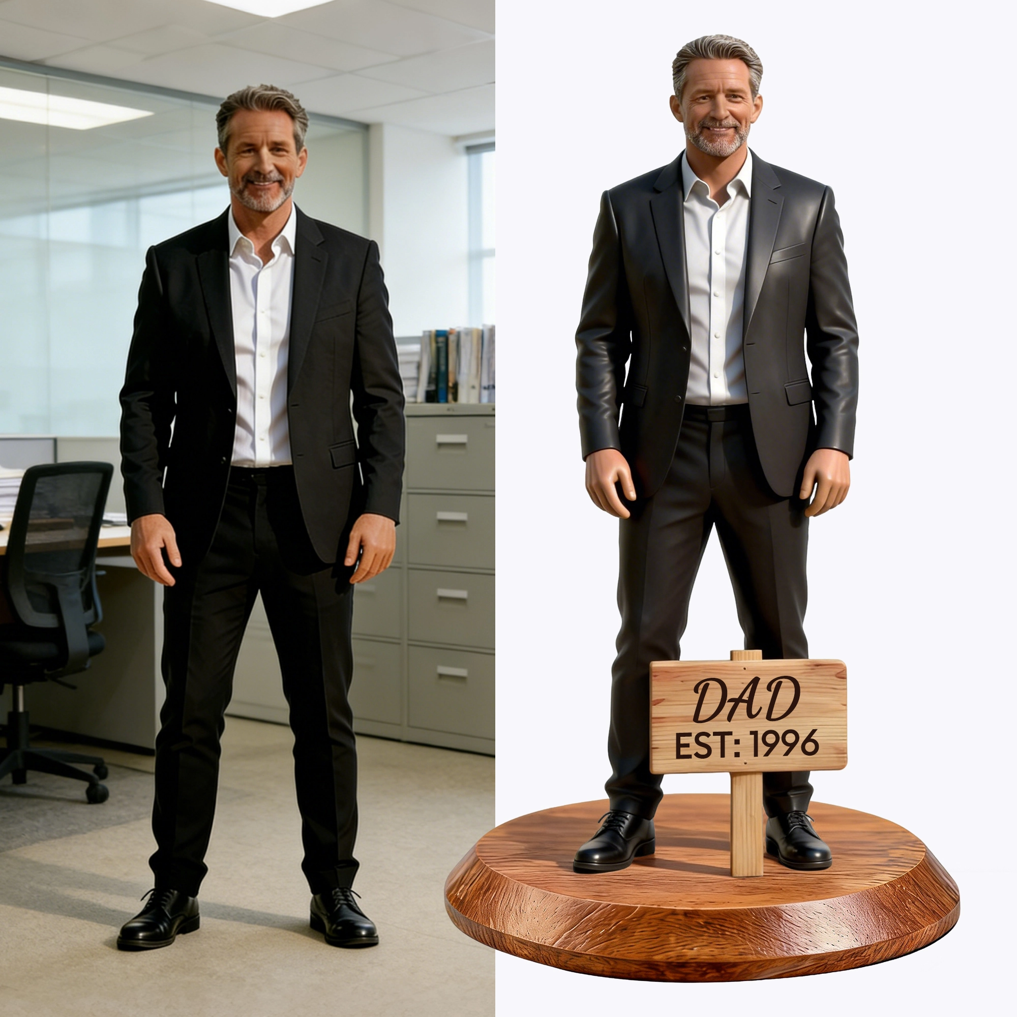 Custom Men Dad Highly Realistic Full-Color 3D Full Body Figurine for Father's Day
