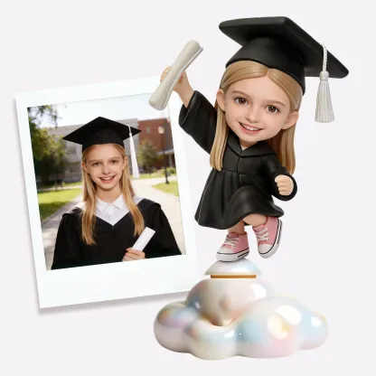 Custom Rotating Highly Realistic Full-Color 3D Chibi Figurine Graduation Gift
