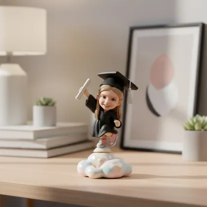 Custom Rotating Highly Realistic Full-Color 3D Chibi Figurine Graduation Gift