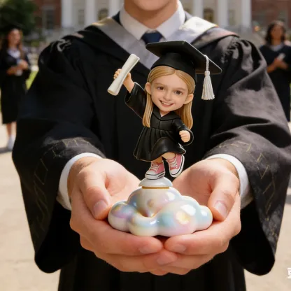 Custom Rotating Highly Realistic Full-Color 3D Chibi Figurine Graduation Gift