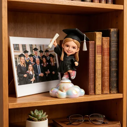 Custom Rotating Highly Realistic Full-Color 3D Chibi Figurine Graduation Gift