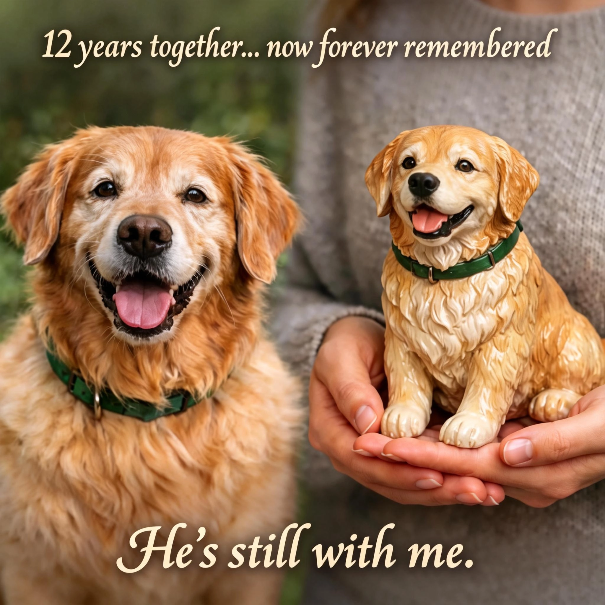 Personalized Pet Memorial Highly Realistic Full-Color 3D Pet Dog Cat Statue from Photo