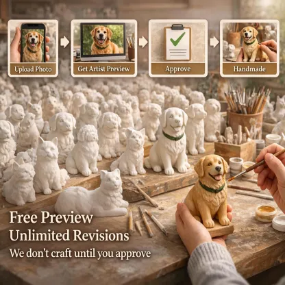 Personalized Highly Realistic Full-Color 3D Pet Dog Cat Statue