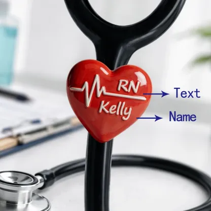 Custom Name Text Heartbeat Ultralight Clay Ceramic Stethoscope Charm for Nurses Doctors Medical Staff Nurses Week Gift