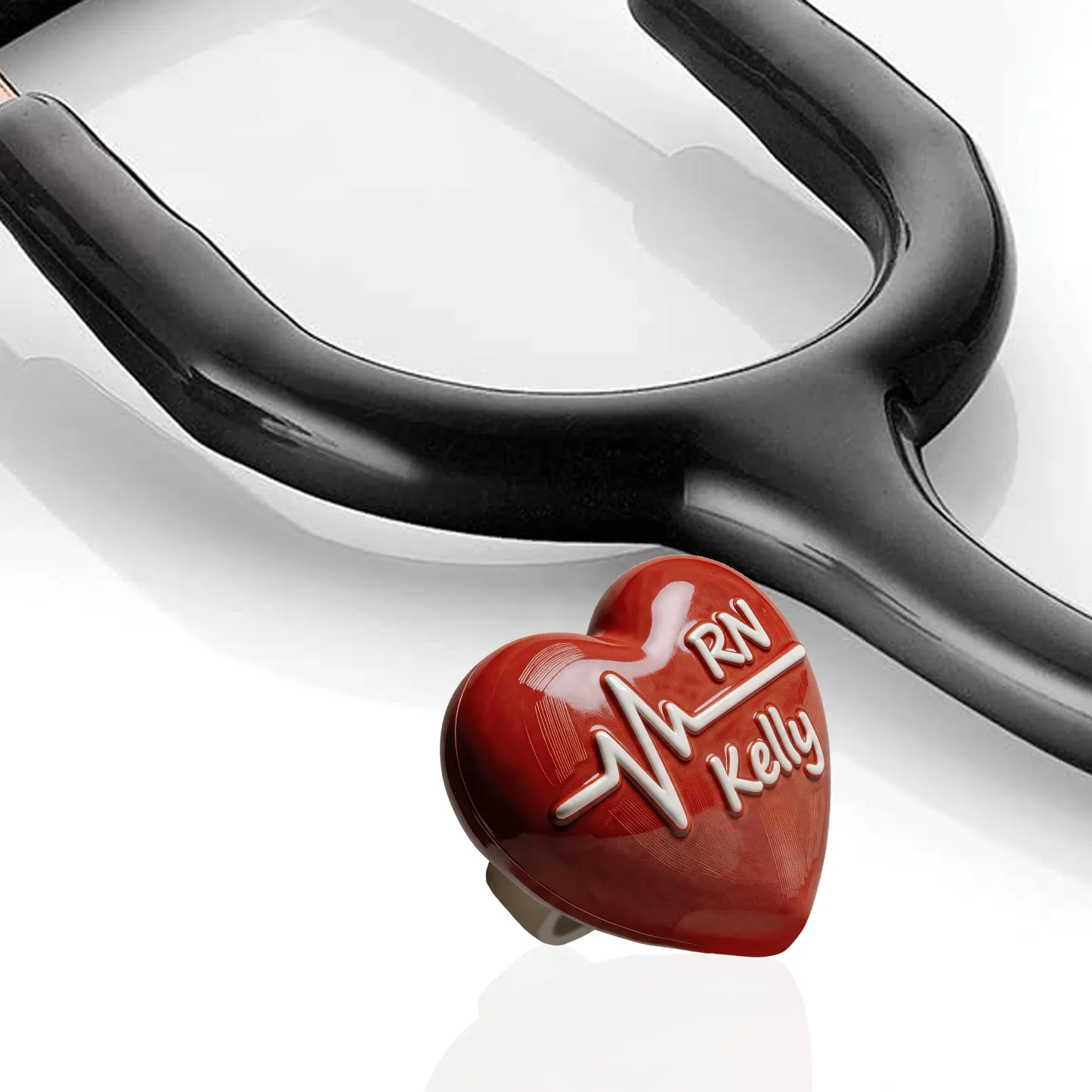 Custom Name Text Heartbeat Ultralight Clay Ceramic Stethoscope Charm for Nurses Doctors Medical Staff Nurses Week Gift