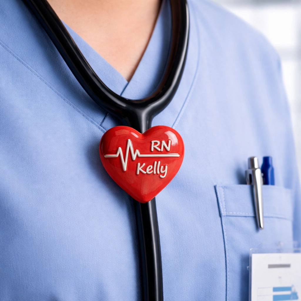 Custom Name Text Heartbeat Ultralight Clay Ceramic Stethoscope Charm for Nurses Doctors Medical Staff Nurses Week Gift