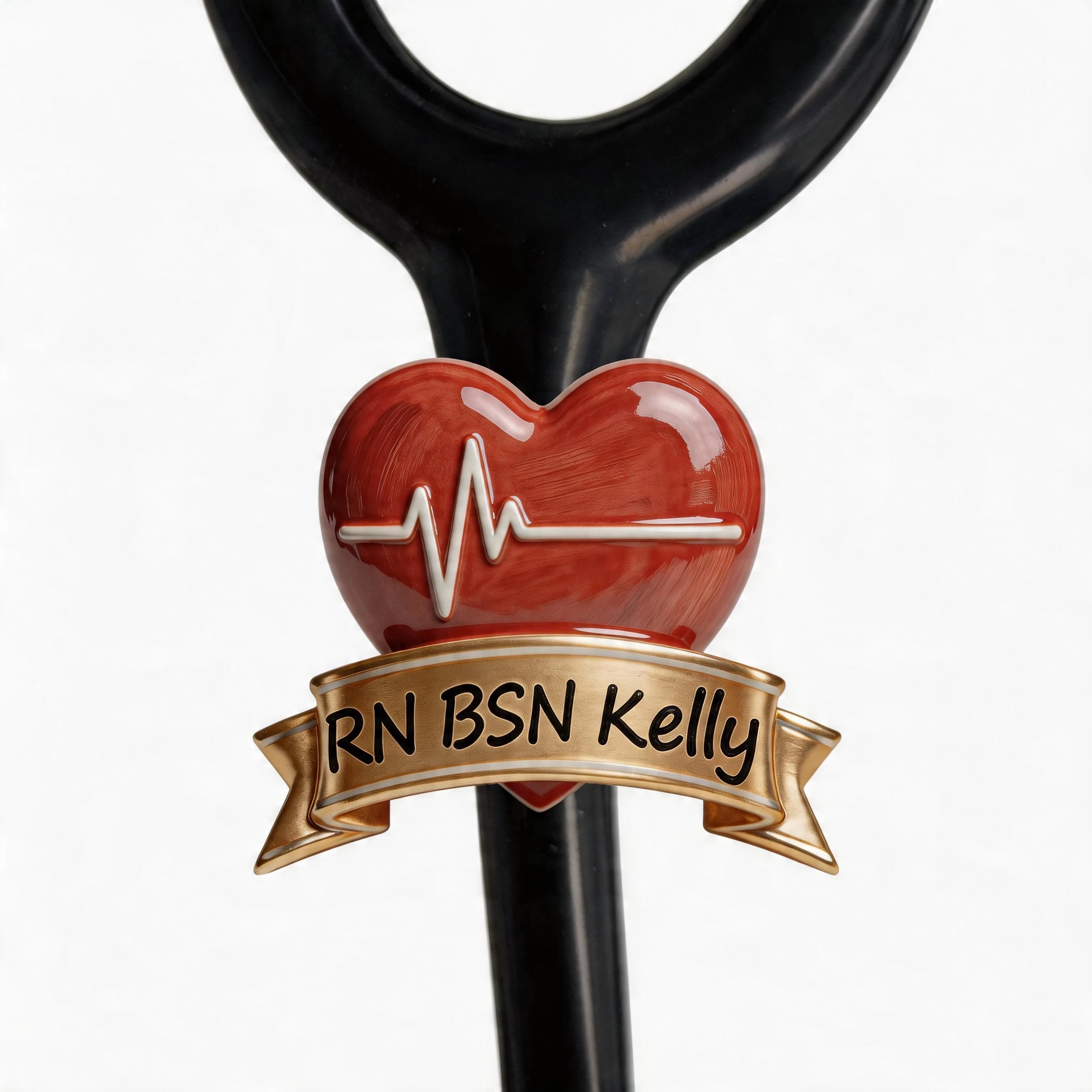 Custom Name Text Heartbeat Stethoscope Ultralight Clay Ceramic Charm for Nurses Doctors Medical Staff Nurses Week Gift