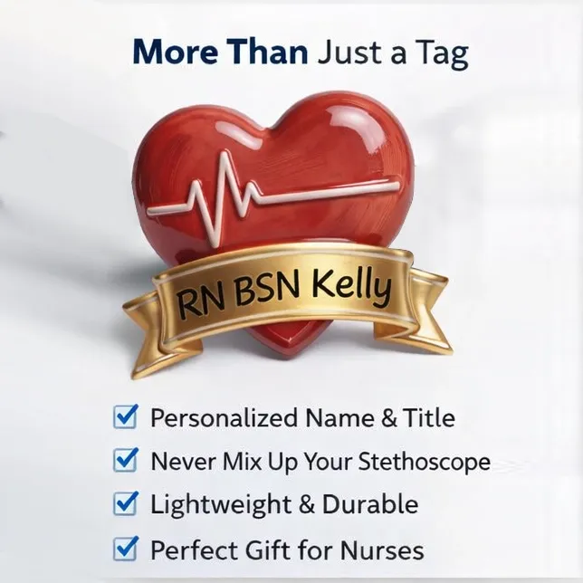 Custom Name Text Heartbeat Stethoscope Ultralight Clay Ceramic Charm for Nurses Doctors Medical Staff Nurses Week Gift