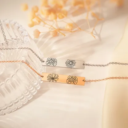 Custom 1-5 Birth Flower Adjustable Bracelet