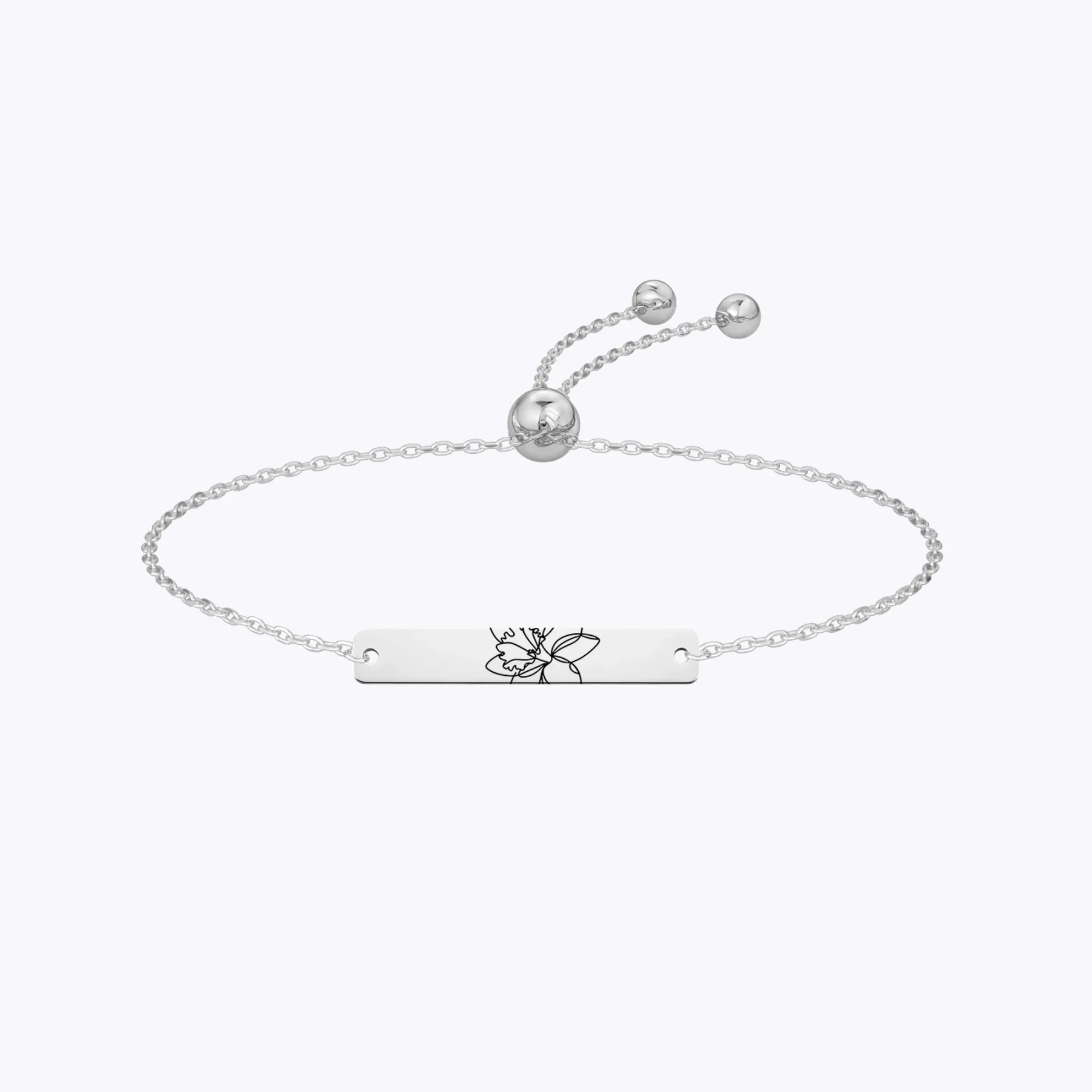 Custom 1-5 Birth Flower Adjustable Bracelet