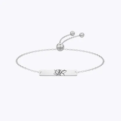 Custom 1-5 Birth Flower Adjustable Bracelet