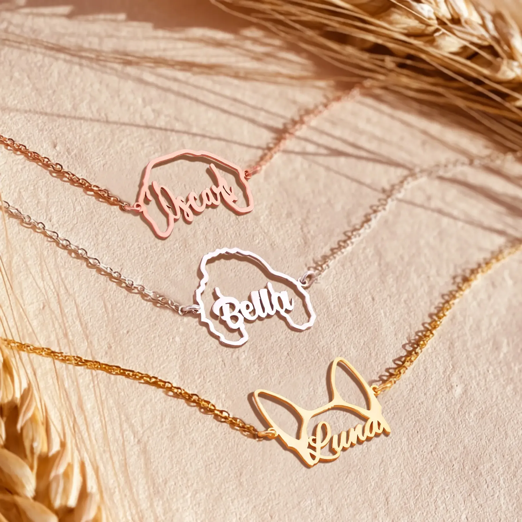 Pesonalized 1-3 Dog Ears Name Bracelet for Dog Pet Lover-BY PROMISE-Pet,Name