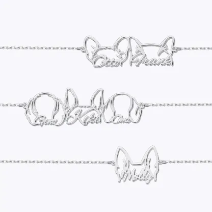 Pesonalized 1-3 Dog Ears Name Bracelet for Dog Pet Lover-BY PROMISE-Pet,Name