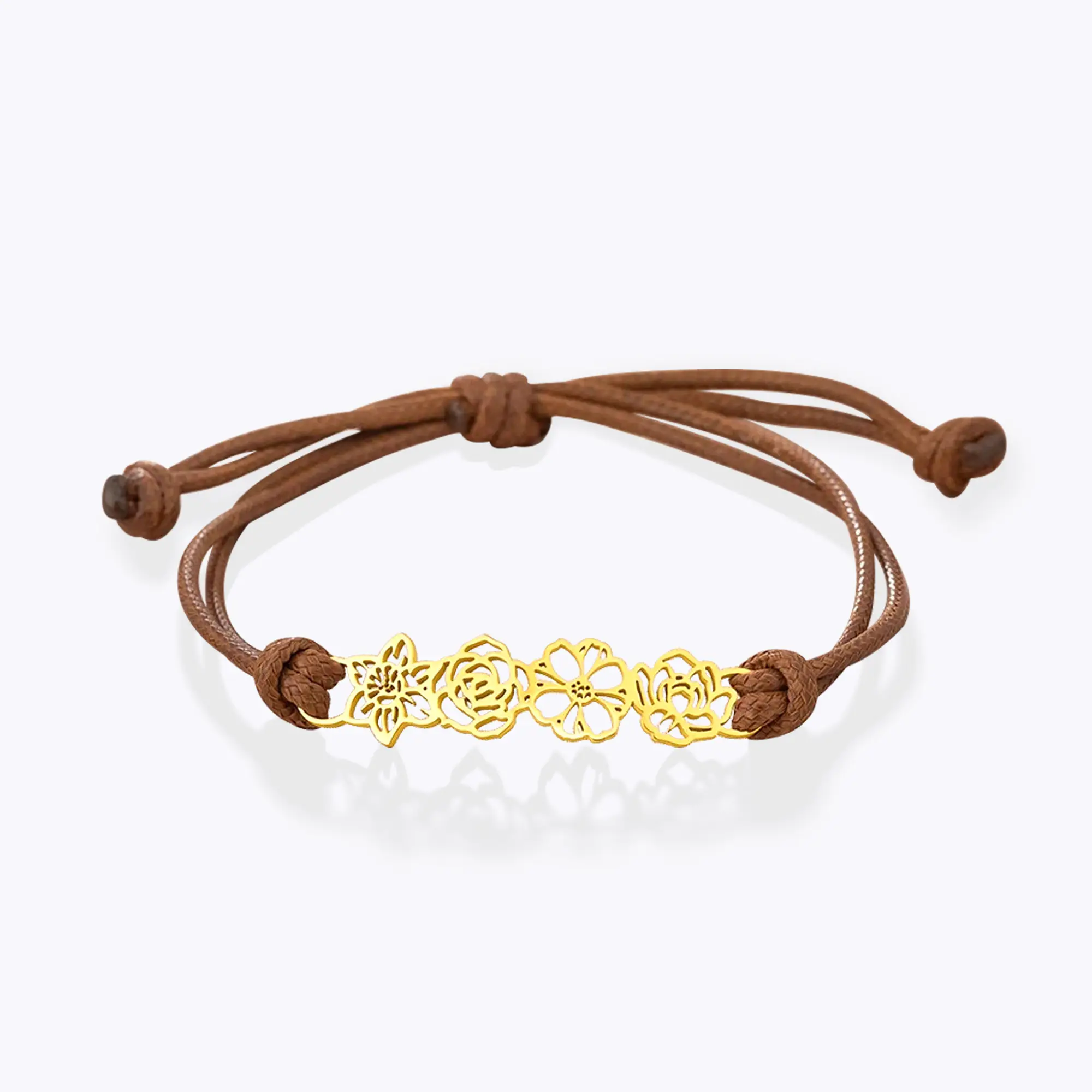 Adjustable 1-8 Birth Flower Bracelet