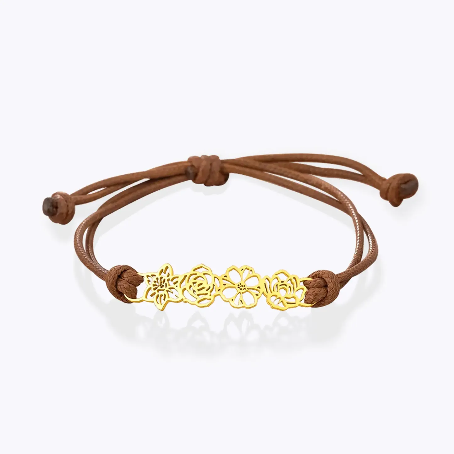 Adjustable 1-8 Birth Flower Bracelet