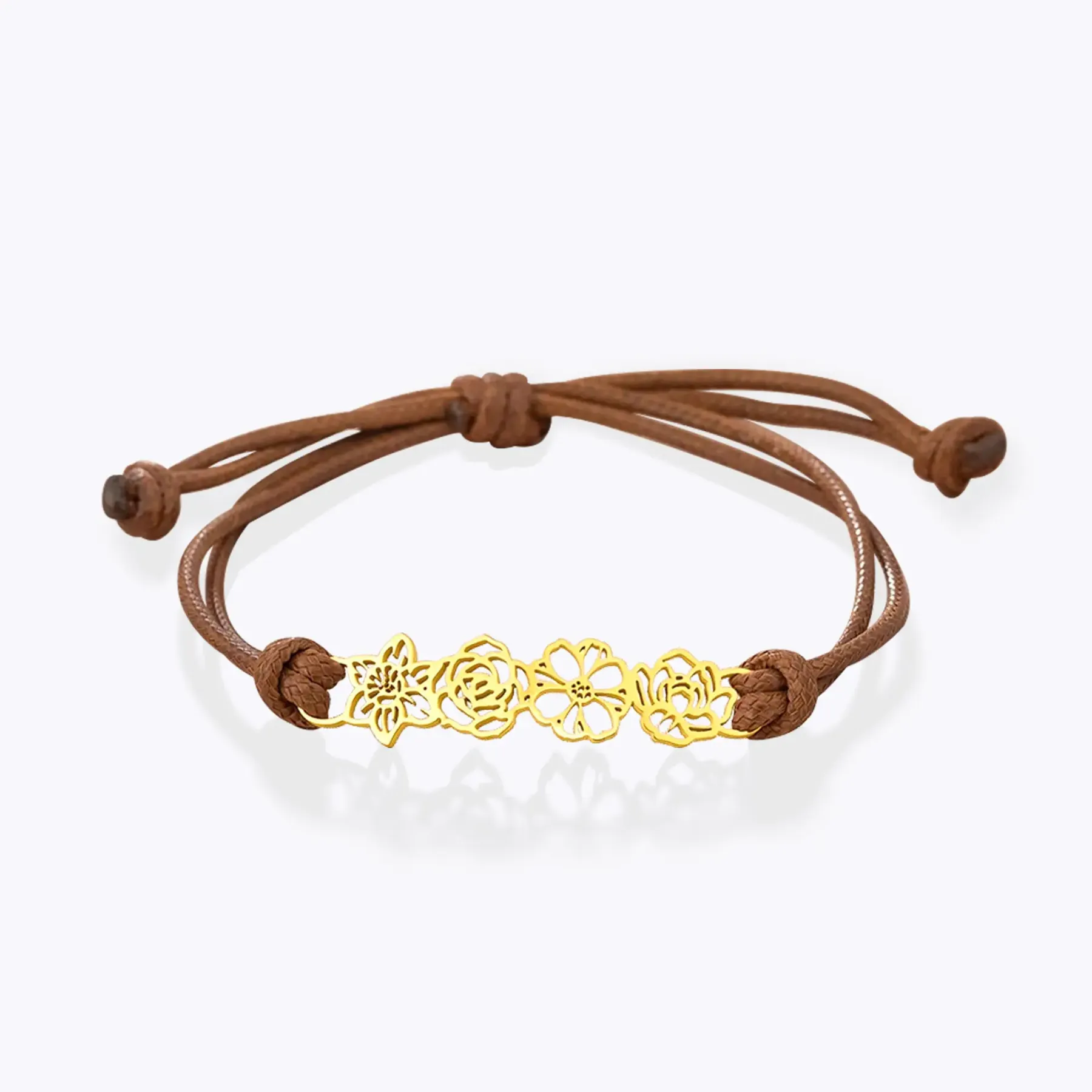 Adjustable 1-8 Birth Flower Bracelet