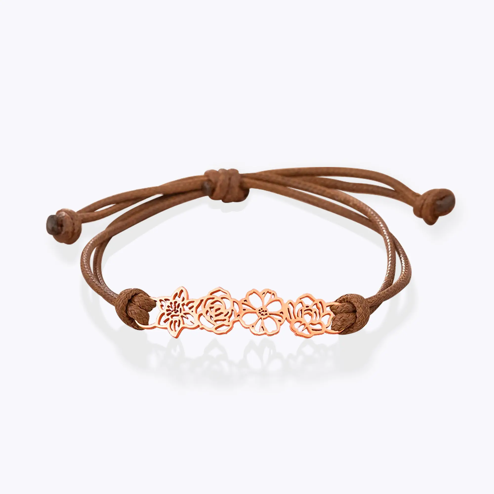 Adjustable 1-8 Birth Flower Bracelet