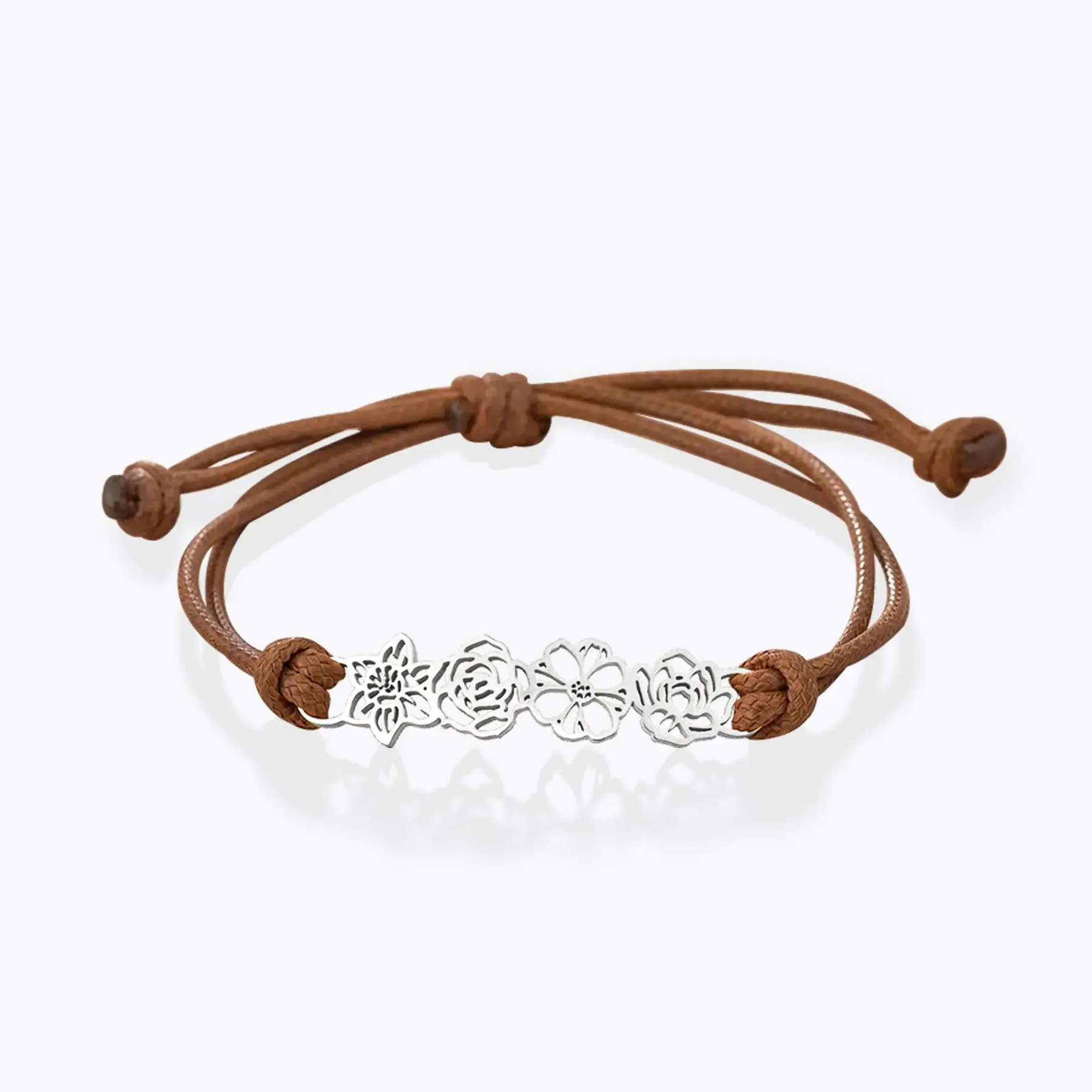 Adjustable 1-8 Birth Flower Bracelet