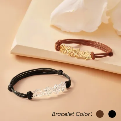 Adjustable 1-8 Birth Flower Bracelet