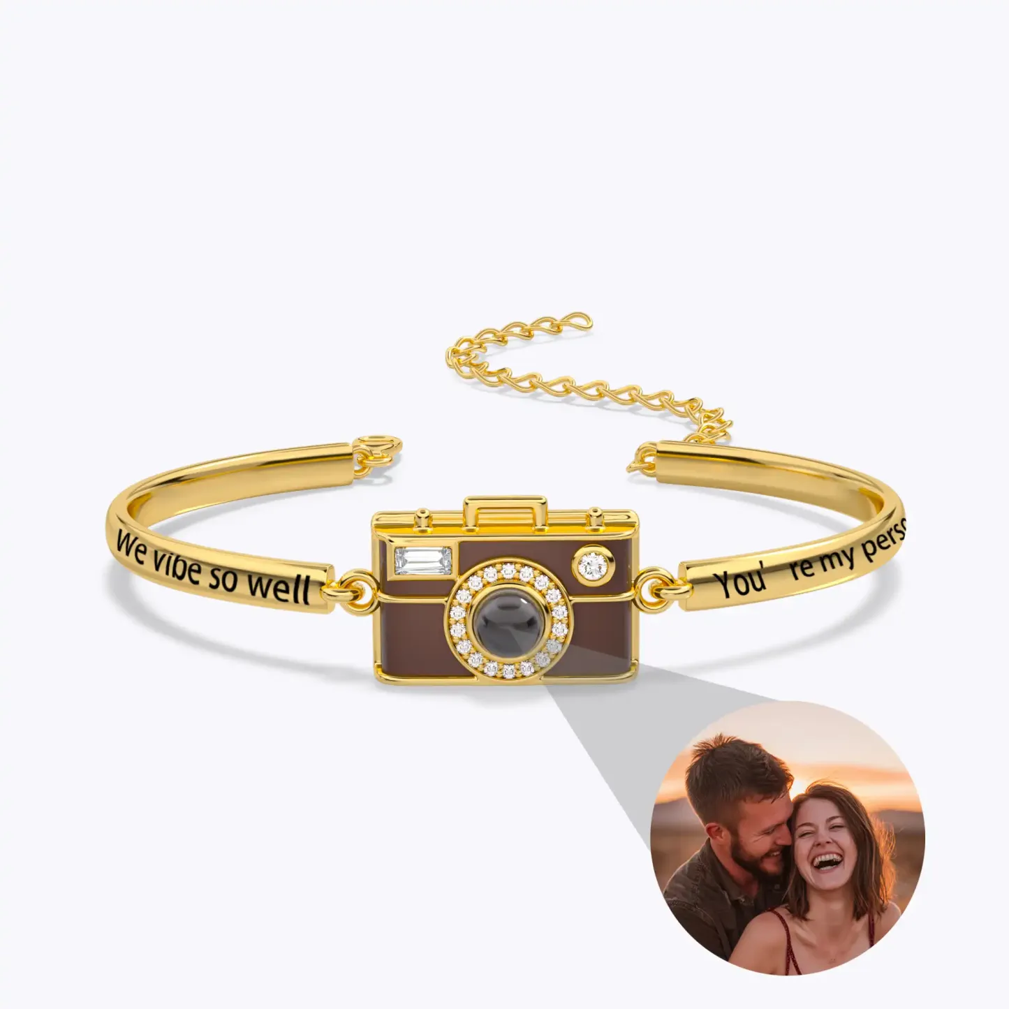 Vintage Camera Projection Bracelet with Hidden Photo-BY PROMISE-Projection,Photo