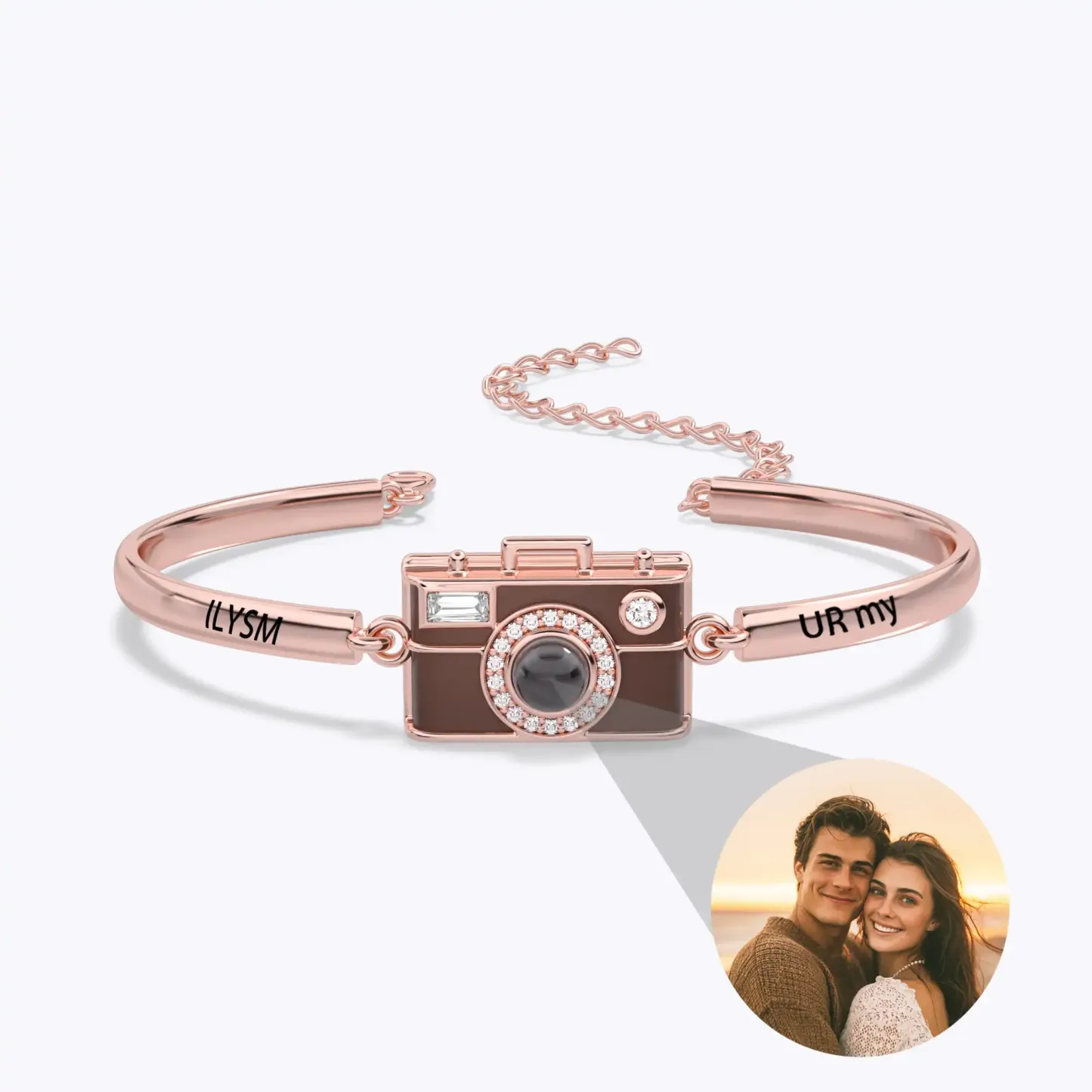 Vintage Camera Projection Bracelet with Hidden Photo-BY PROMISE-Projection,Photo