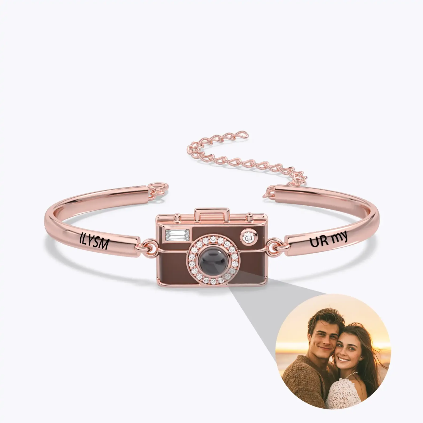 Vintage Camera Projection Bracelet with Hidden Photo-BY PROMISE-Projection,Photo