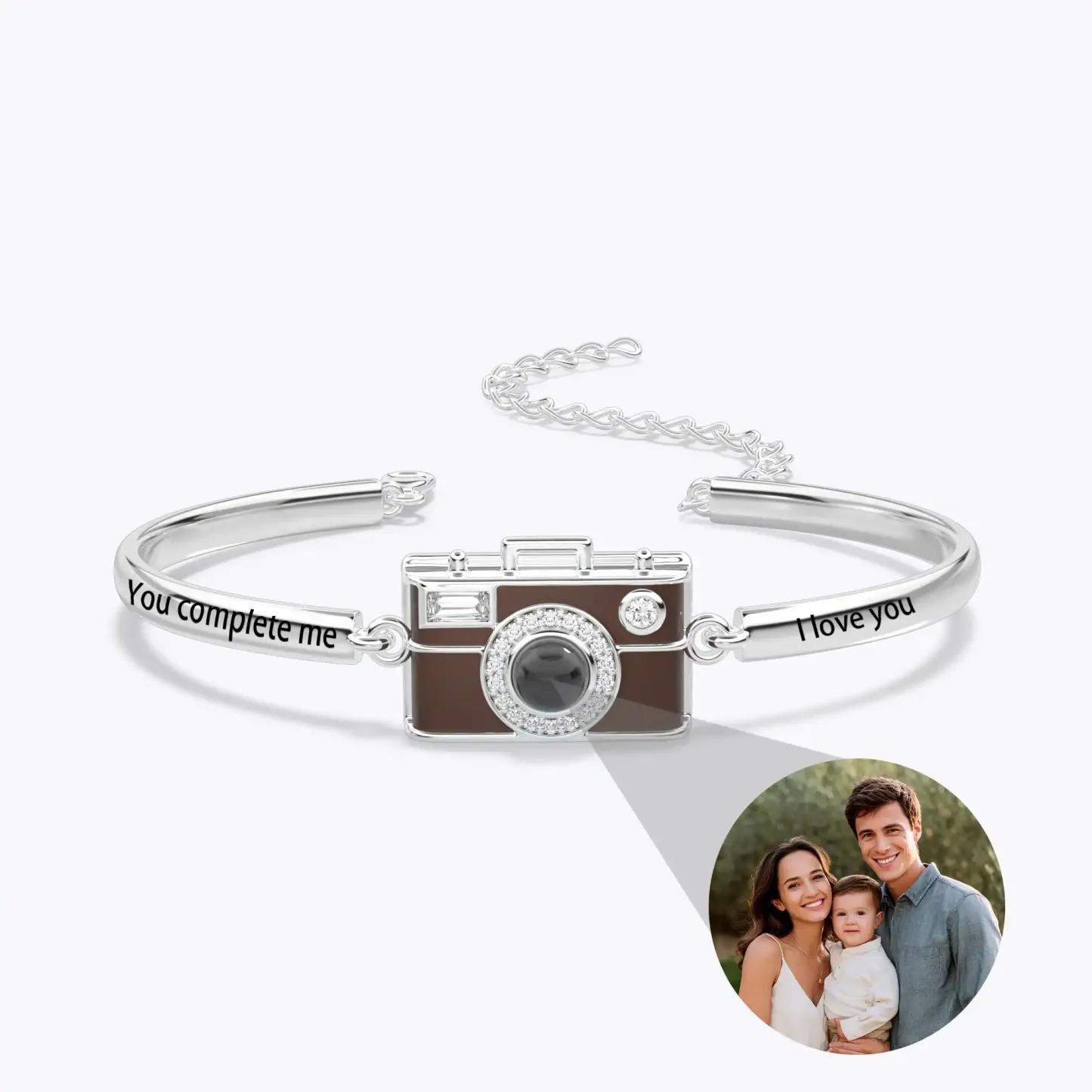 Vintage Camera Projection Bracelet with Hidden Photo-BY PROMISE-Projection,Photo
