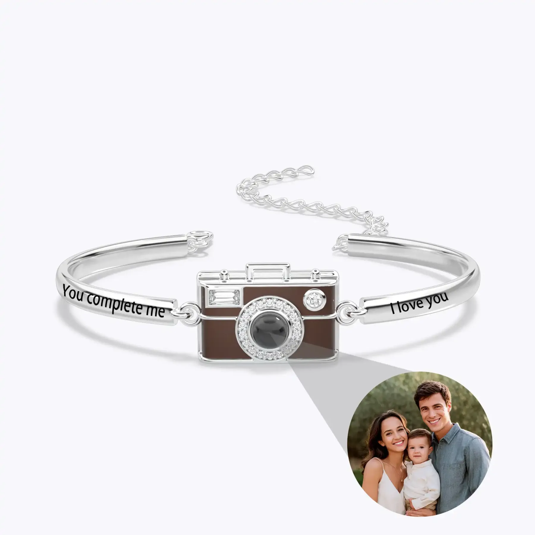 Vintage Camera Projection Bracelet with Hidden Photo-BY PROMISE-Projection,Photo