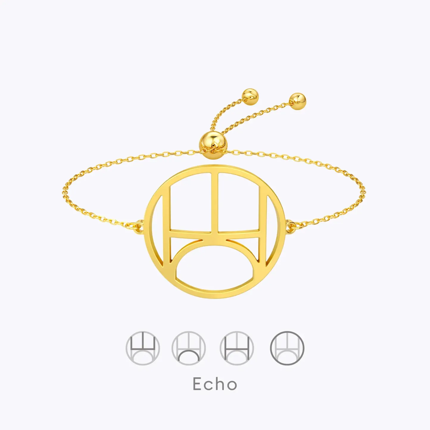 Geo Code Custom Name Logo Monogram Ring and Bracelet Set