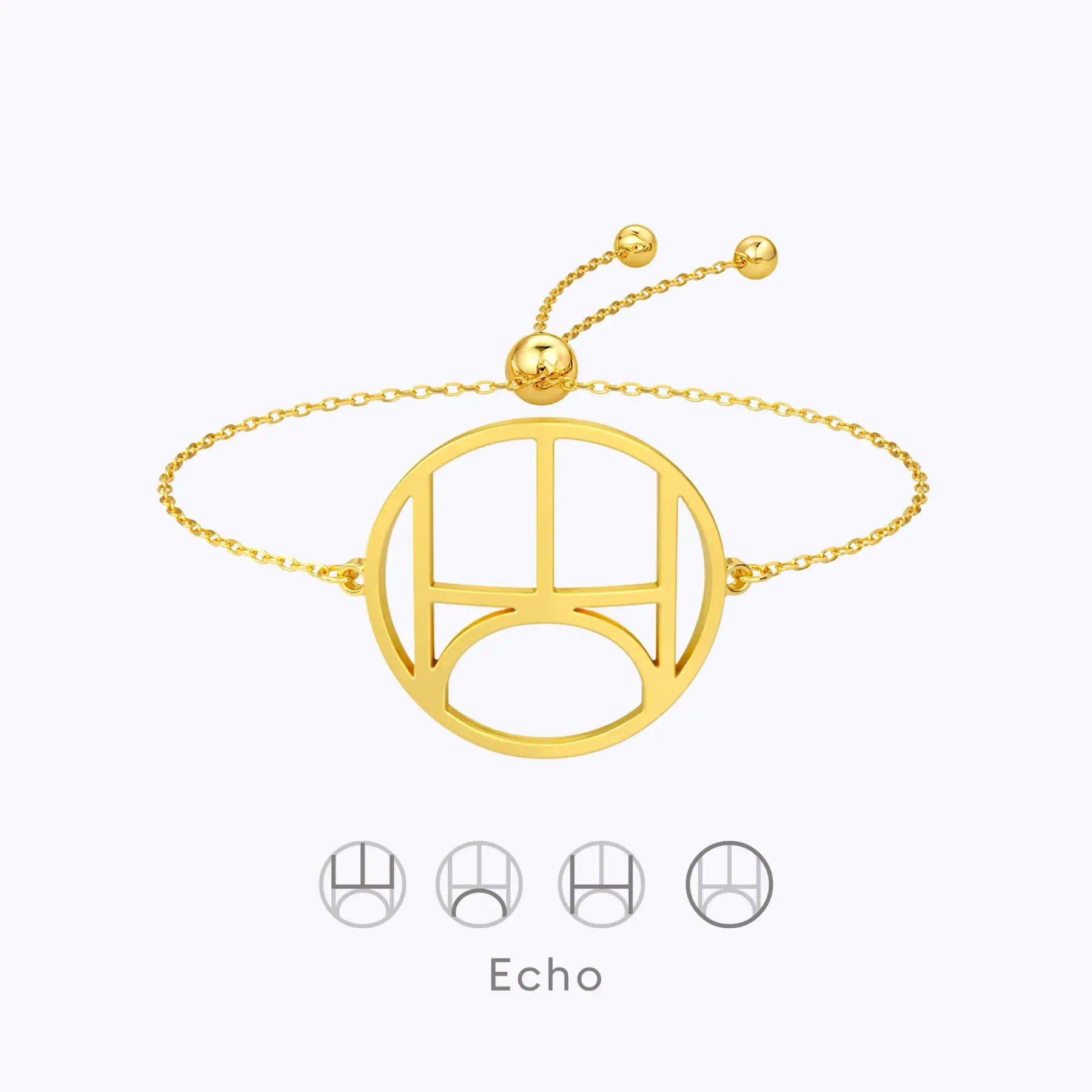 Geo Code Custom Name Logo Monogram Ring and Bracelet Set