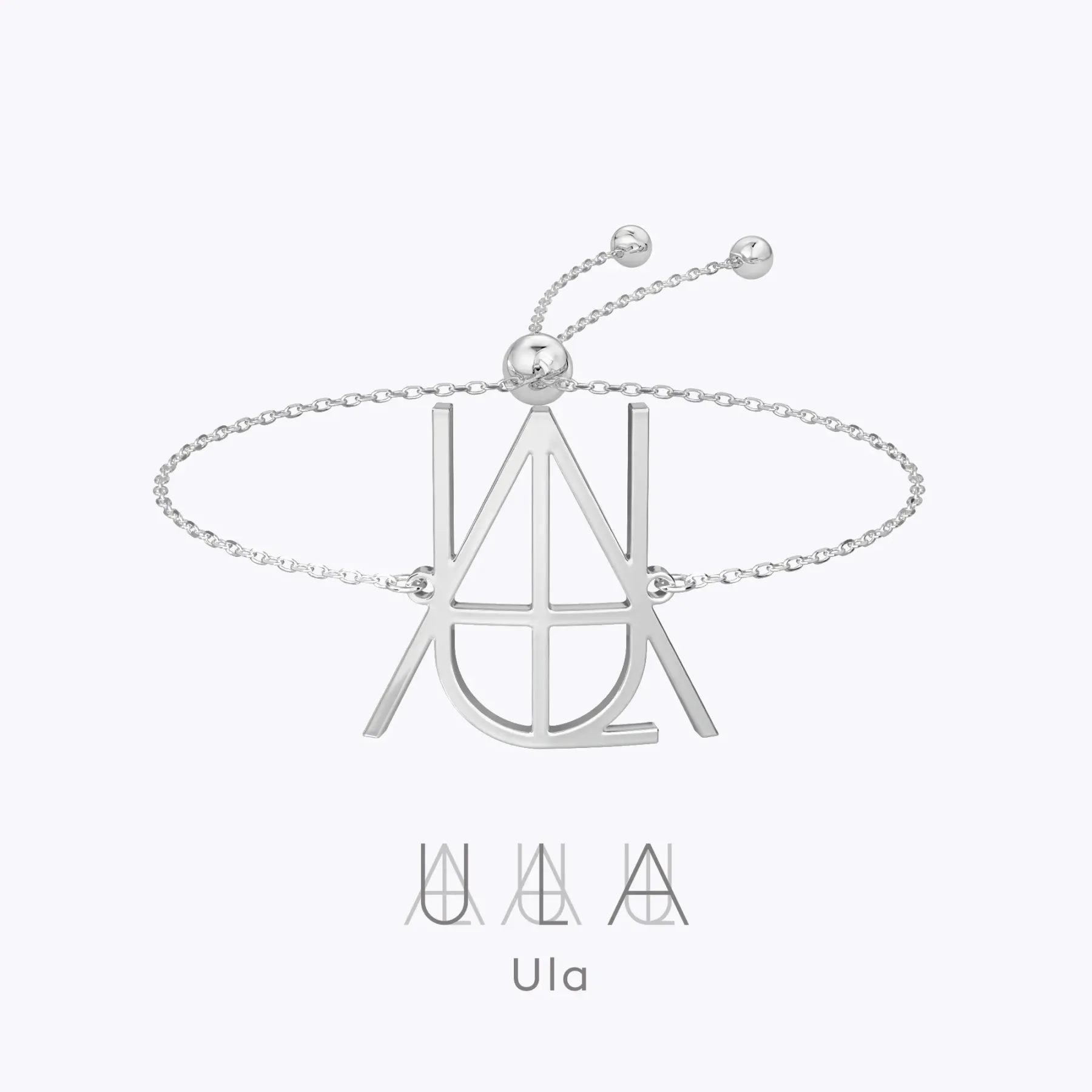 Geo Code Custom Name Logo Monogram Ring and Bracelet Set