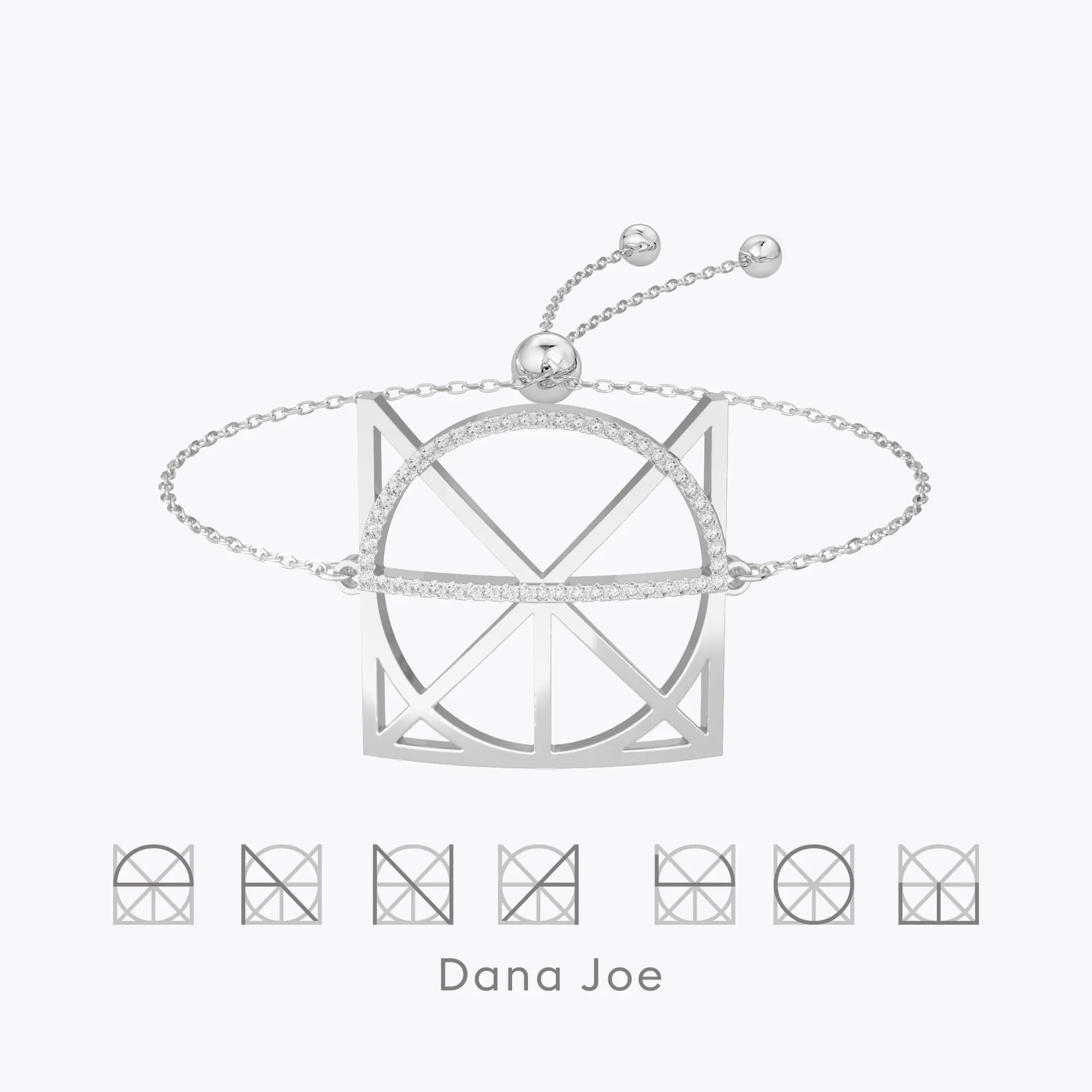 Geo Code Custom Pavé Initial Name Logo Monogram Bracelet