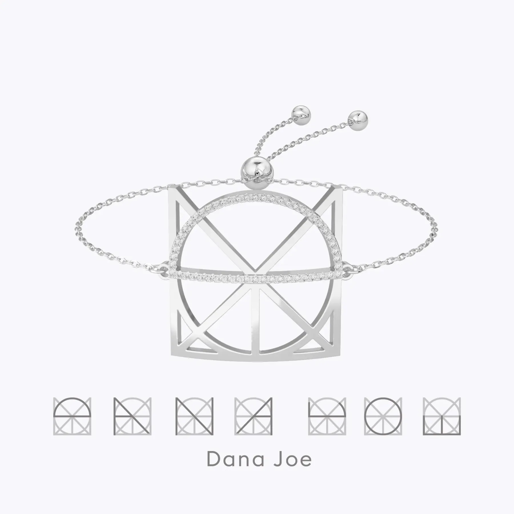 Geo Code Custom Pavé Initial Name Logo Monogram Bracelet