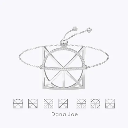 Geo Code Custom Pavé Initial Name Logo Monogram Bracelet