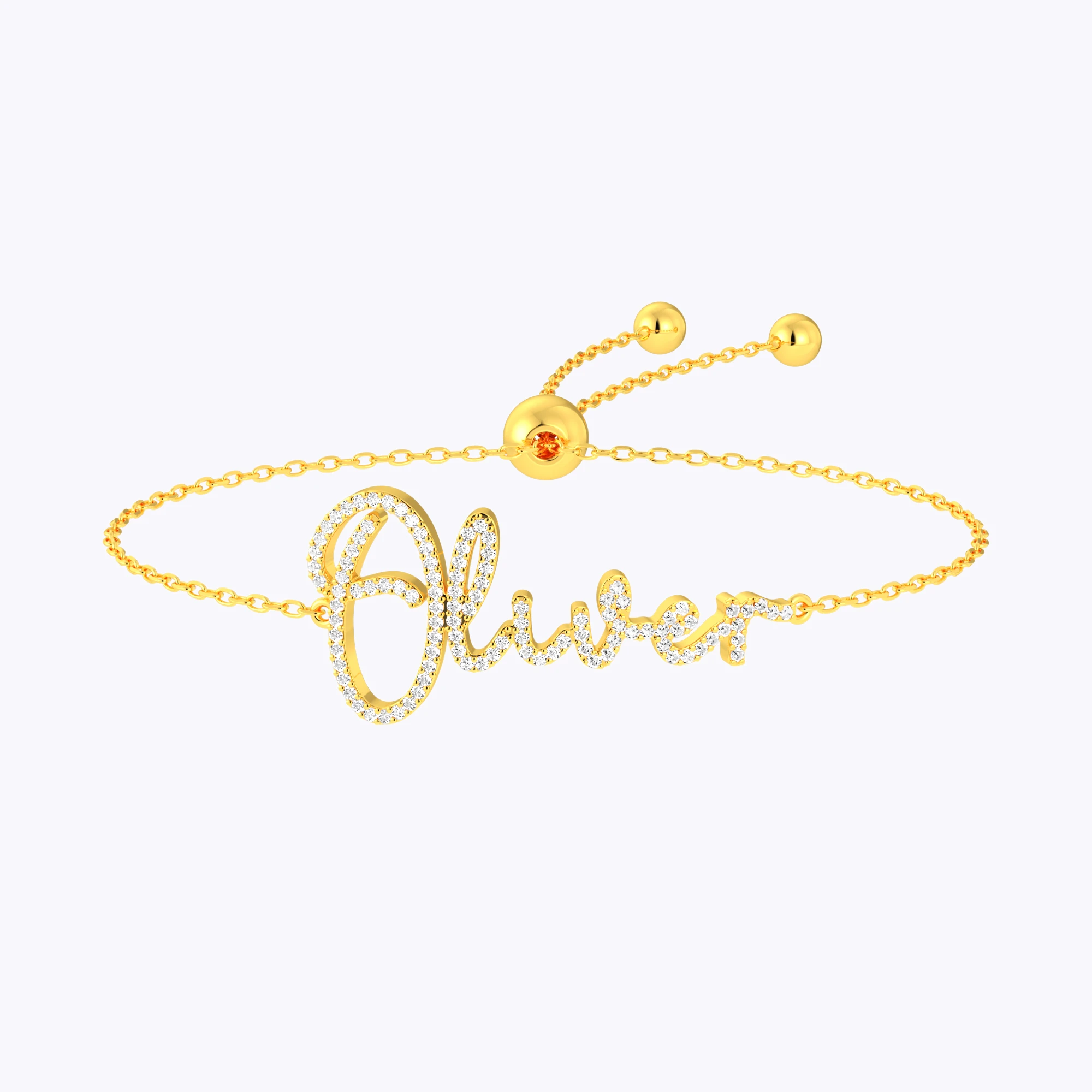 Custom Adjustable Pavé Name Bracelets