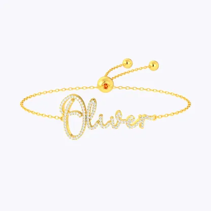 Custom Adjustable Pavé Name Bracelets