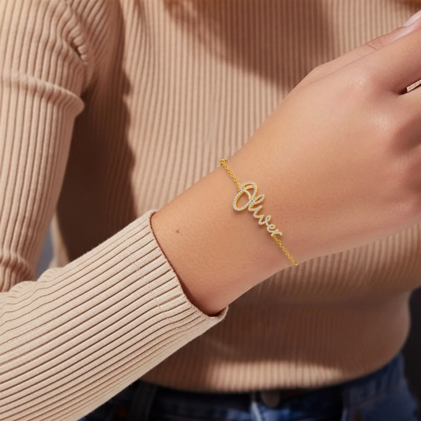 Custom Adjustable Pavé Name Bracelets