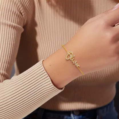 Custom Adjustable Pavé Name Bracelets