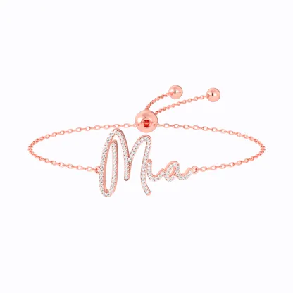 Custom Adjustable Pavé Name Bracelets